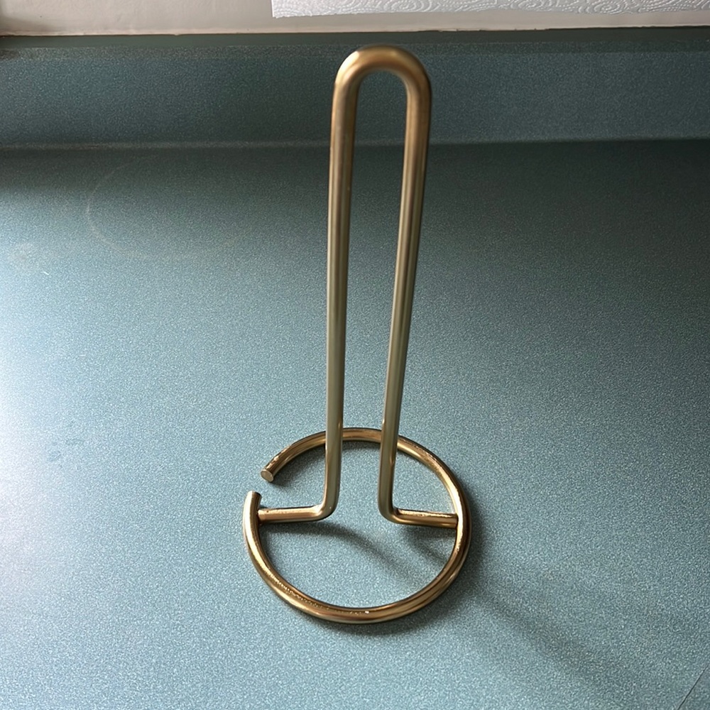Gold paper towel holder